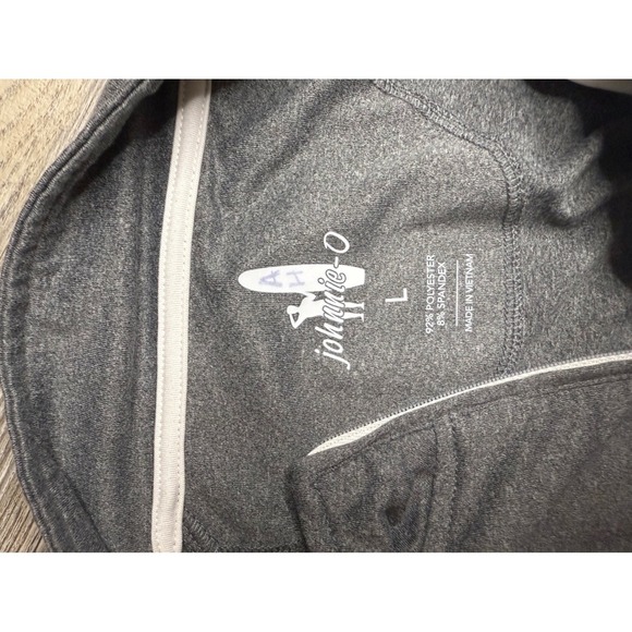 Johnnie-O Mens 1/4 Zip Pullover Gray Stretch Golf Shirt Size L Lightweight - Picture 3 of 3